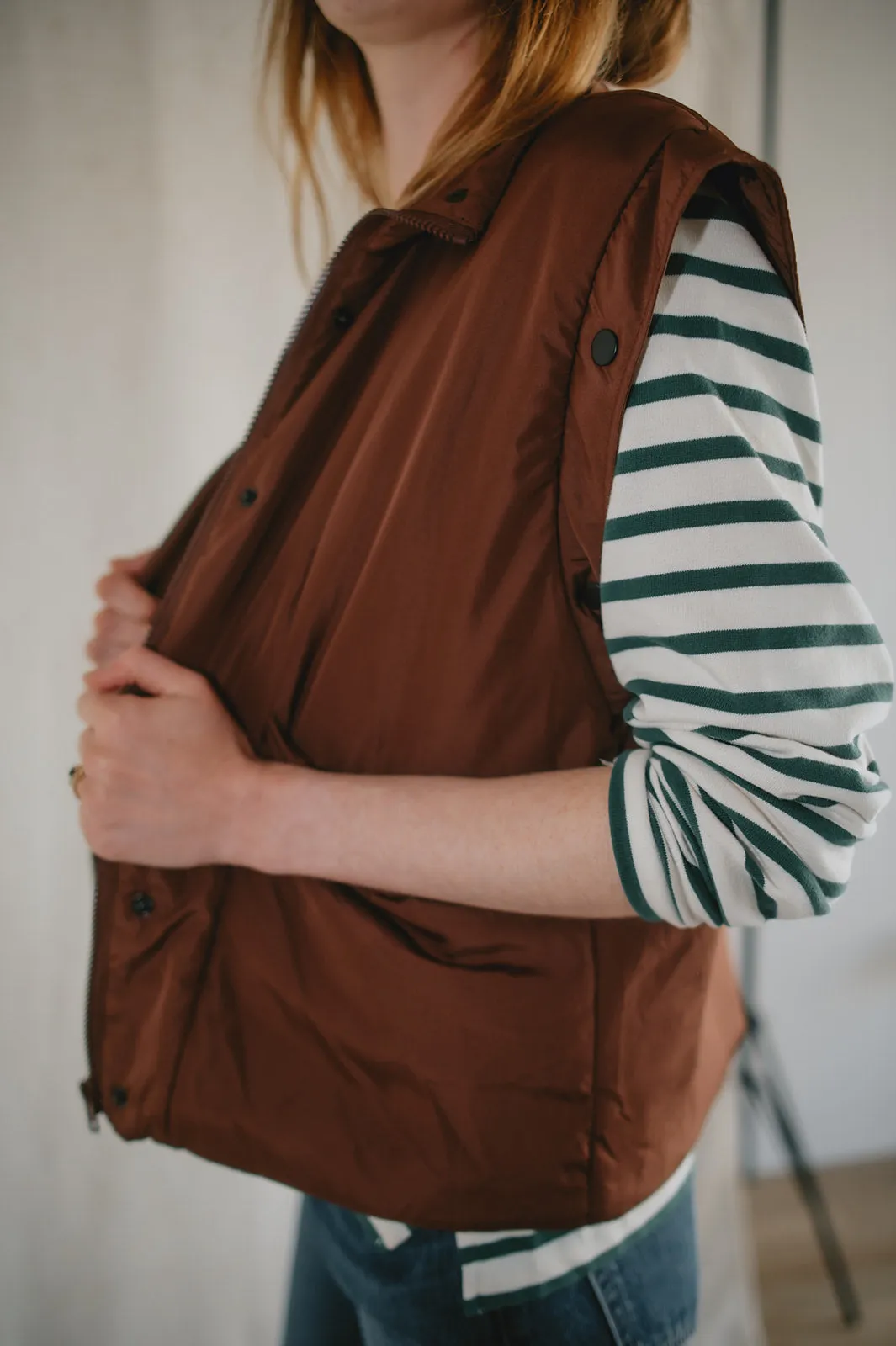 The Leyane Vest   Jacket by Saltwater Luxe - Java Brown