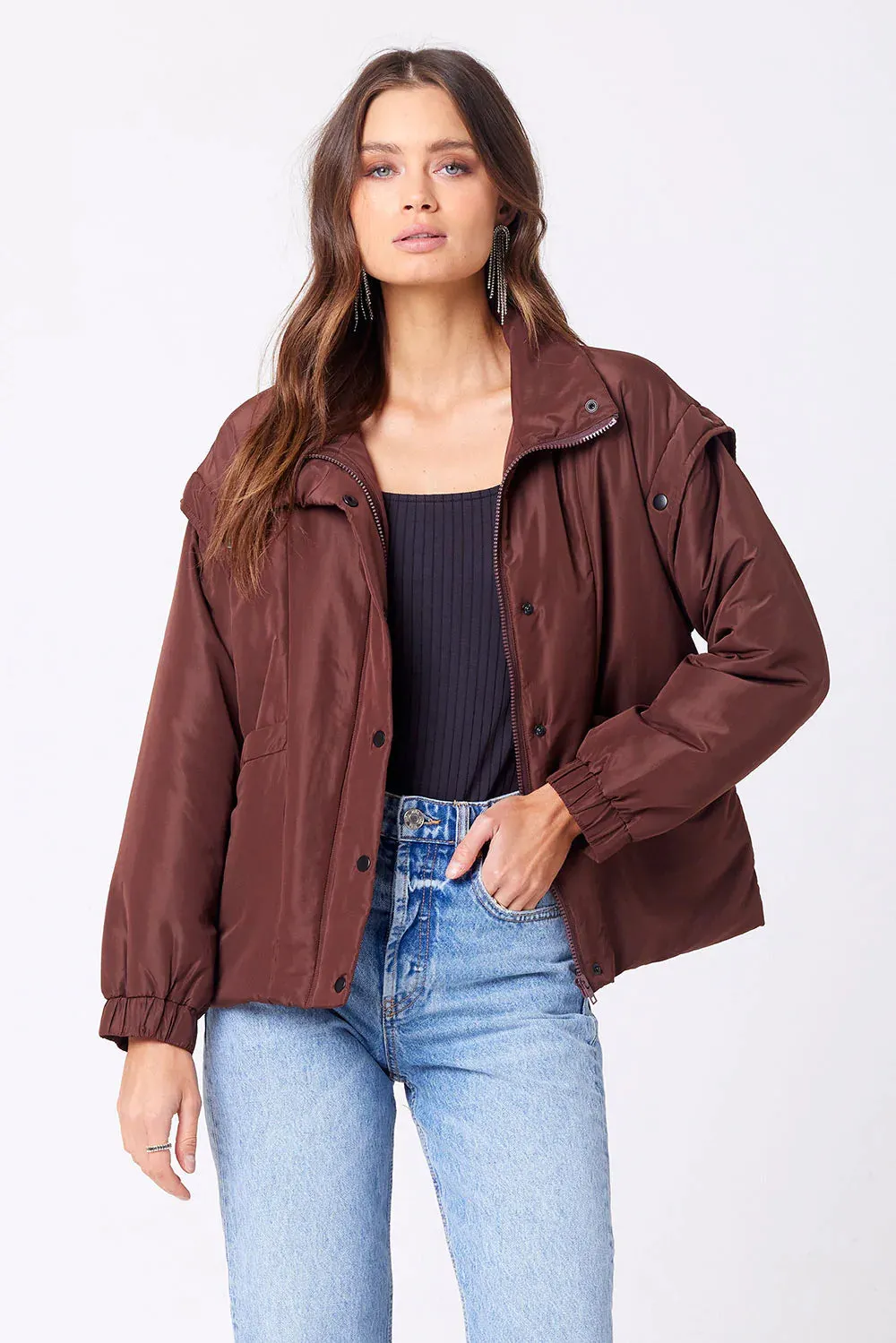The Leyane Vest   Jacket by Saltwater Luxe - Java Brown