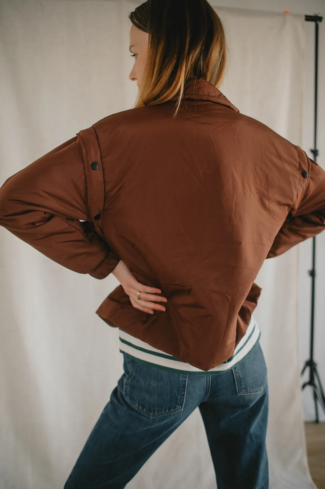 The Leyane Vest   Jacket by Saltwater Luxe - Java Brown