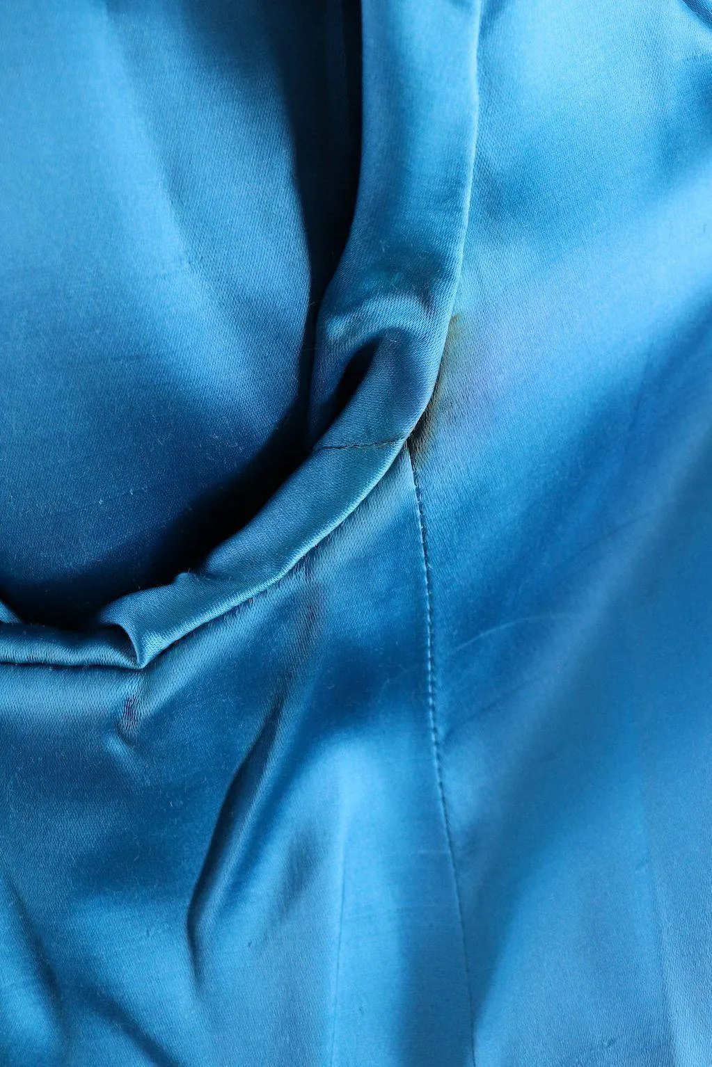Vintage 1960s Gold & Blue Brocade Maxi Coat