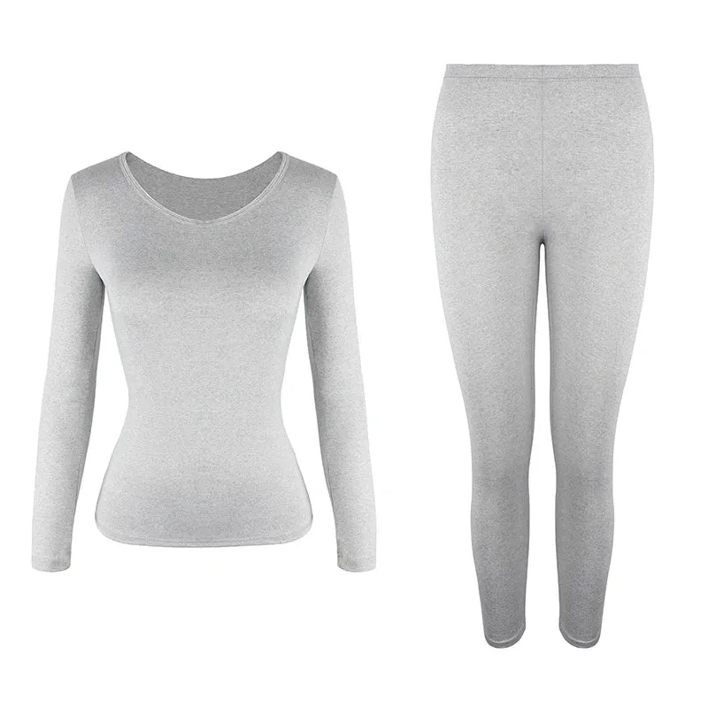 Women's Fleece Lined Thermal Underwear Set Soft Top Bottom 2 Pieces.
